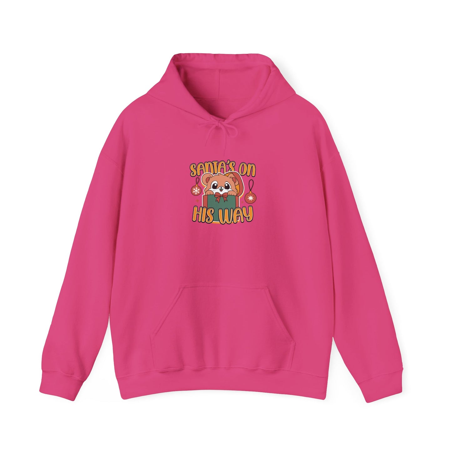 Cute Santa on His Way Unisex Hooded Sweatshirt