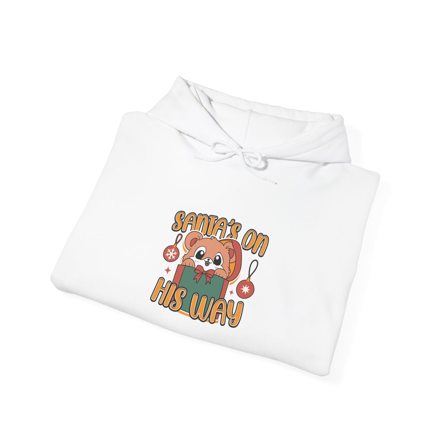 Cute Santa on His Way Unisex Hooded Sweatshirt