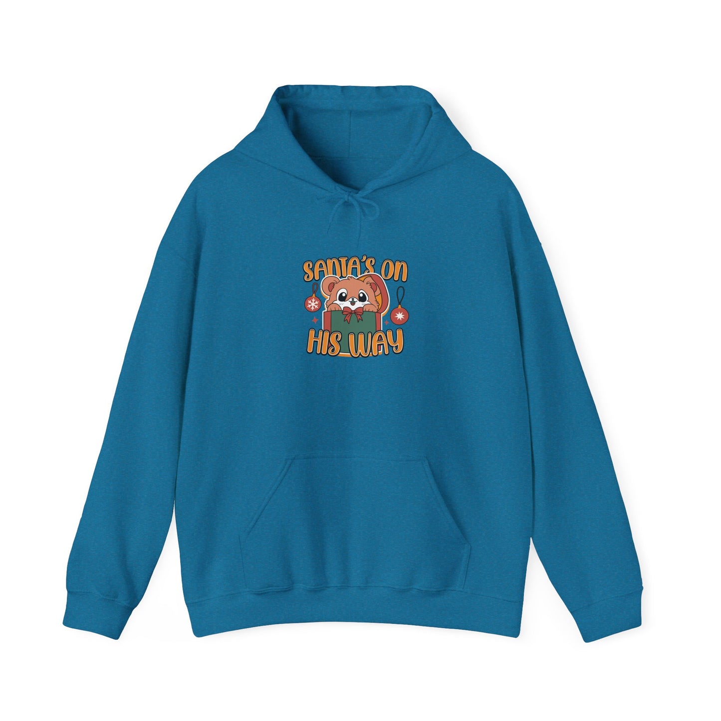 Cute Santa on His Way Unisex Hooded Sweatshirt