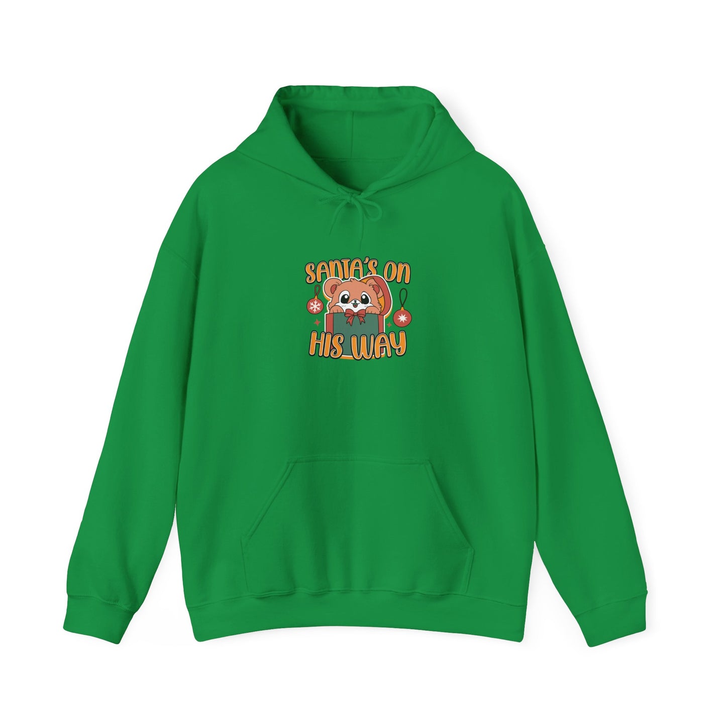 Cute Santa on His Way Unisex Hooded Sweatshirt