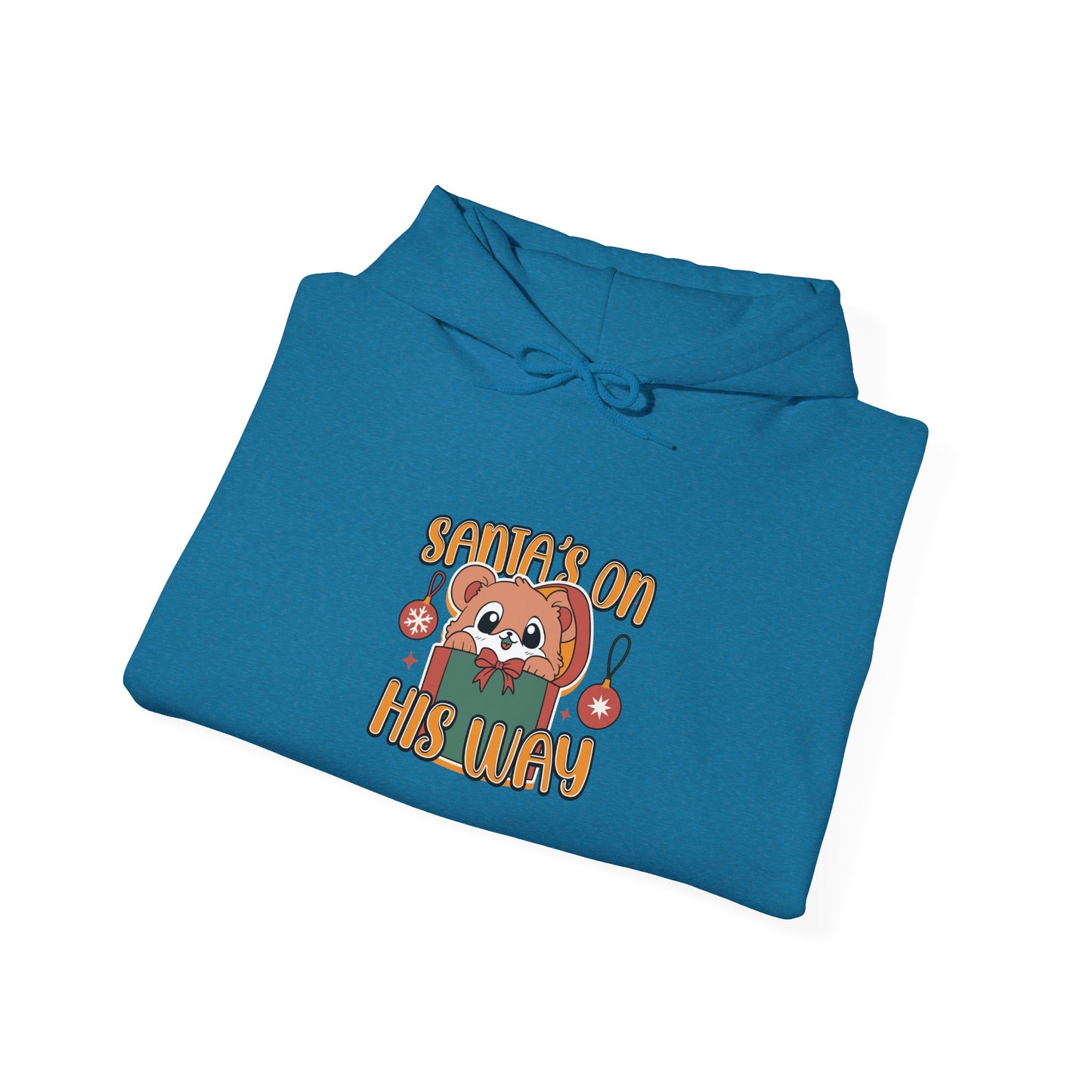 Cute Santa on His Way Unisex Hooded Sweatshirt