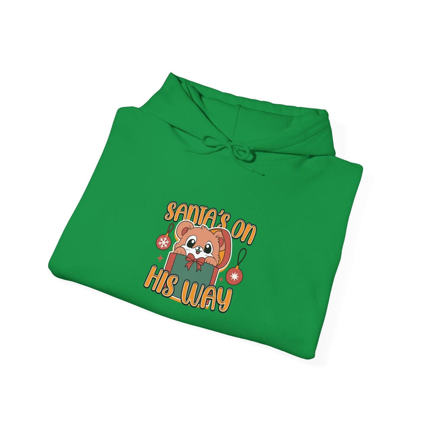 Cute Santa on His Way Unisex Hooded Sweatshirt