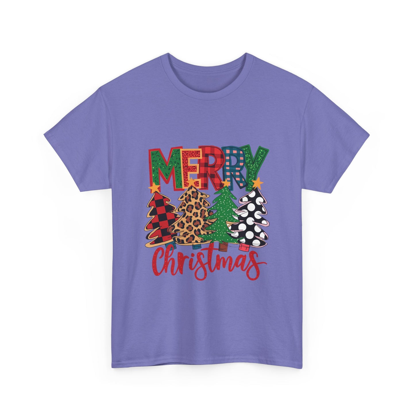 Merry Christmas Unisex Heavy Cotton Tee - Festive Holiday T-Shirt
