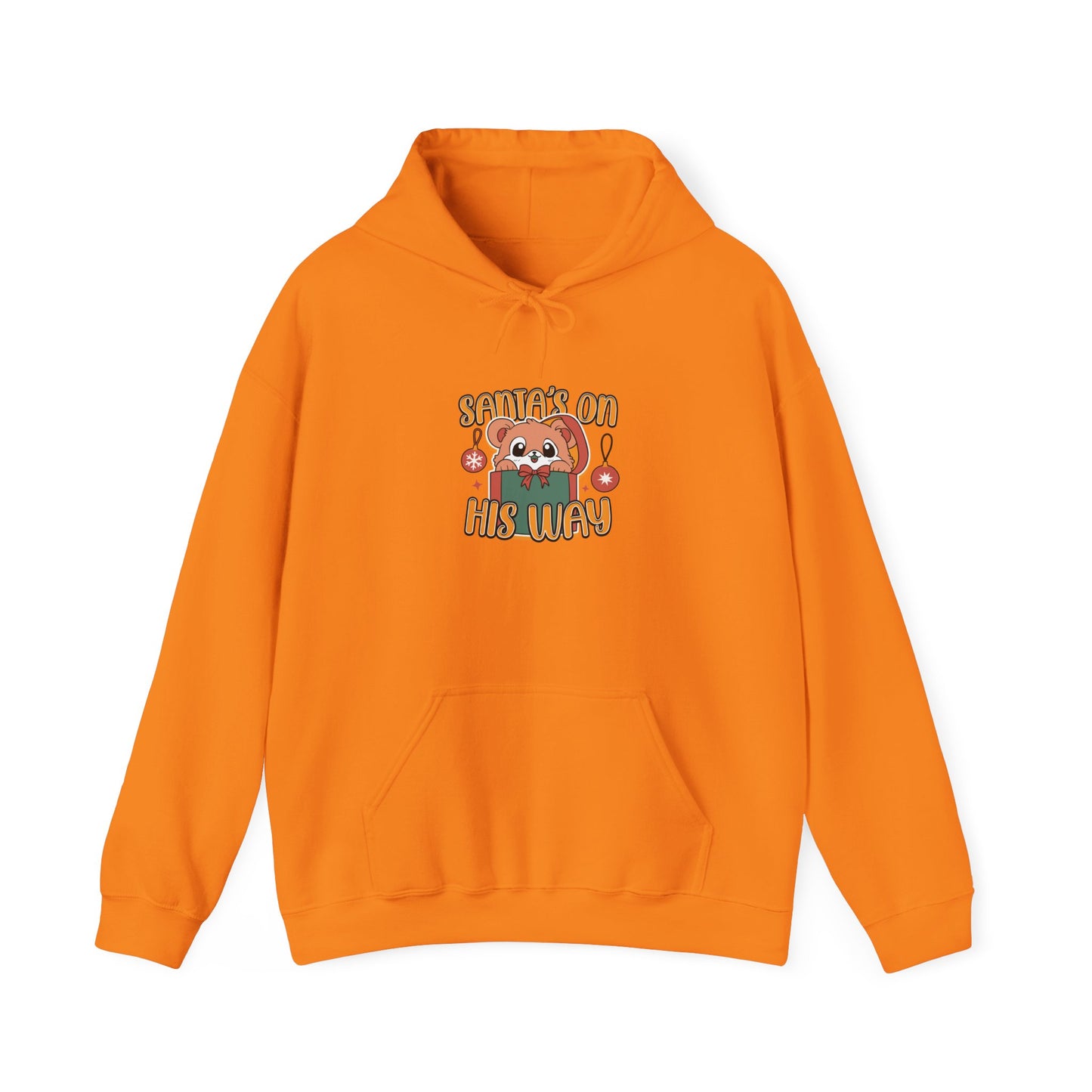 Cute Santa on His Way Unisex Hooded Sweatshirt