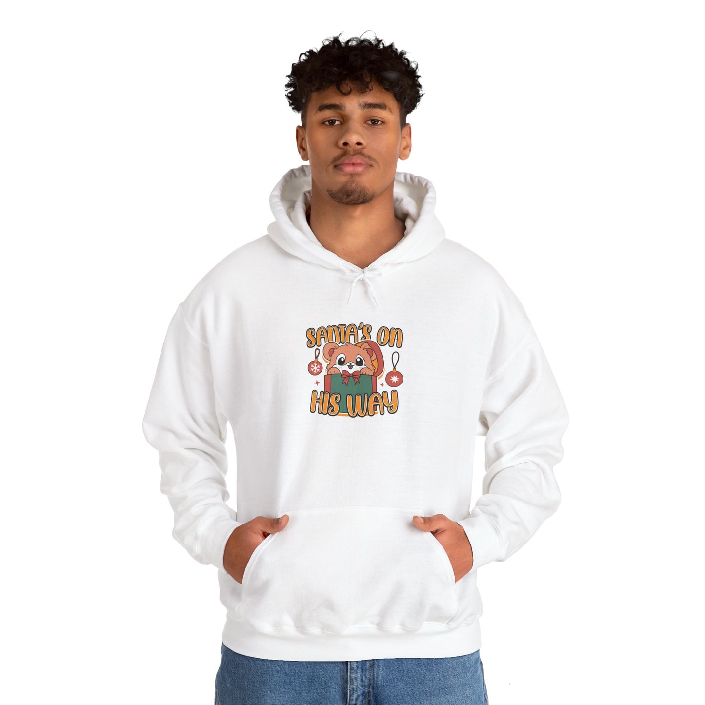 Cute Santa on His Way Unisex Hooded Sweatshirt