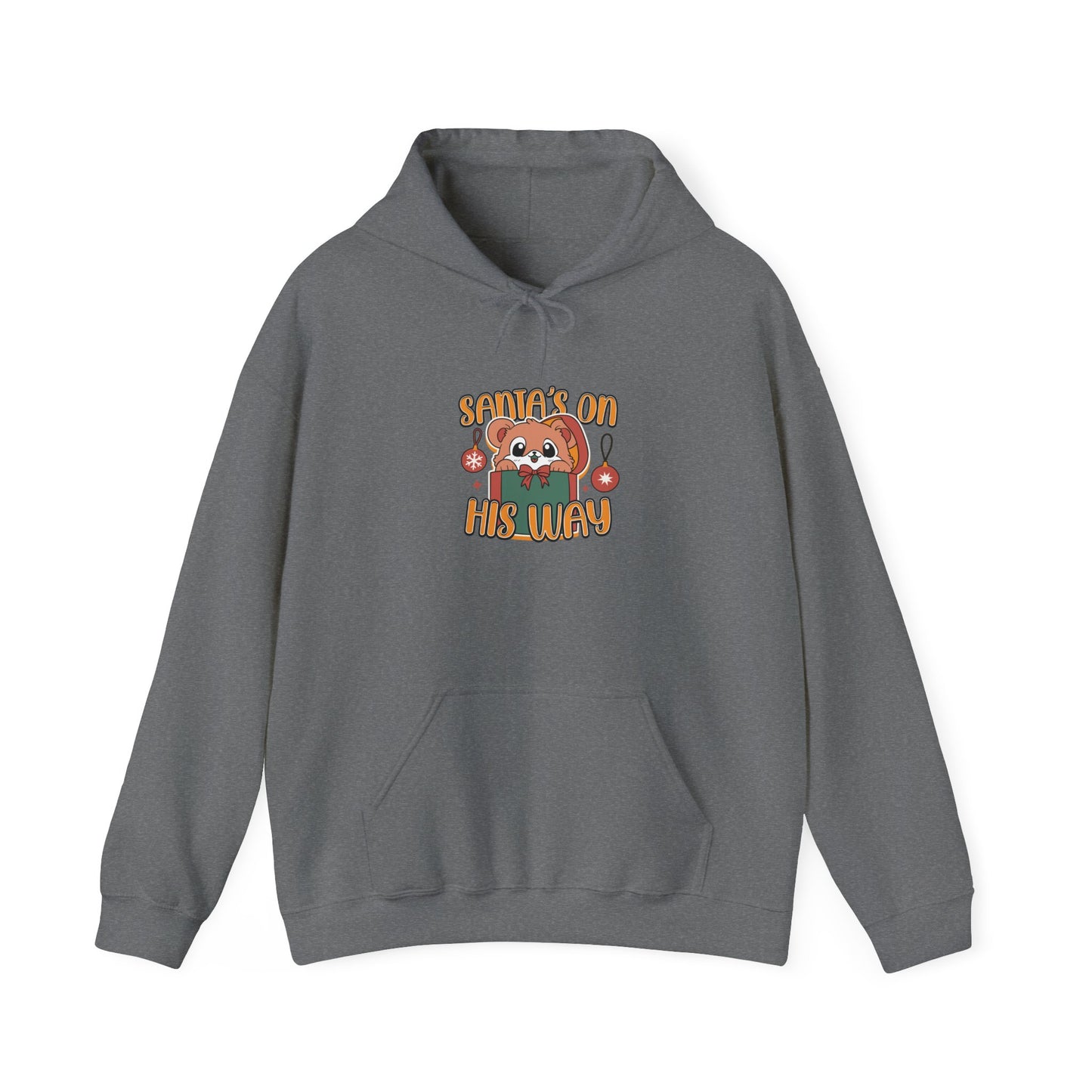 Cute Santa on His Way Unisex Hooded Sweatshirt