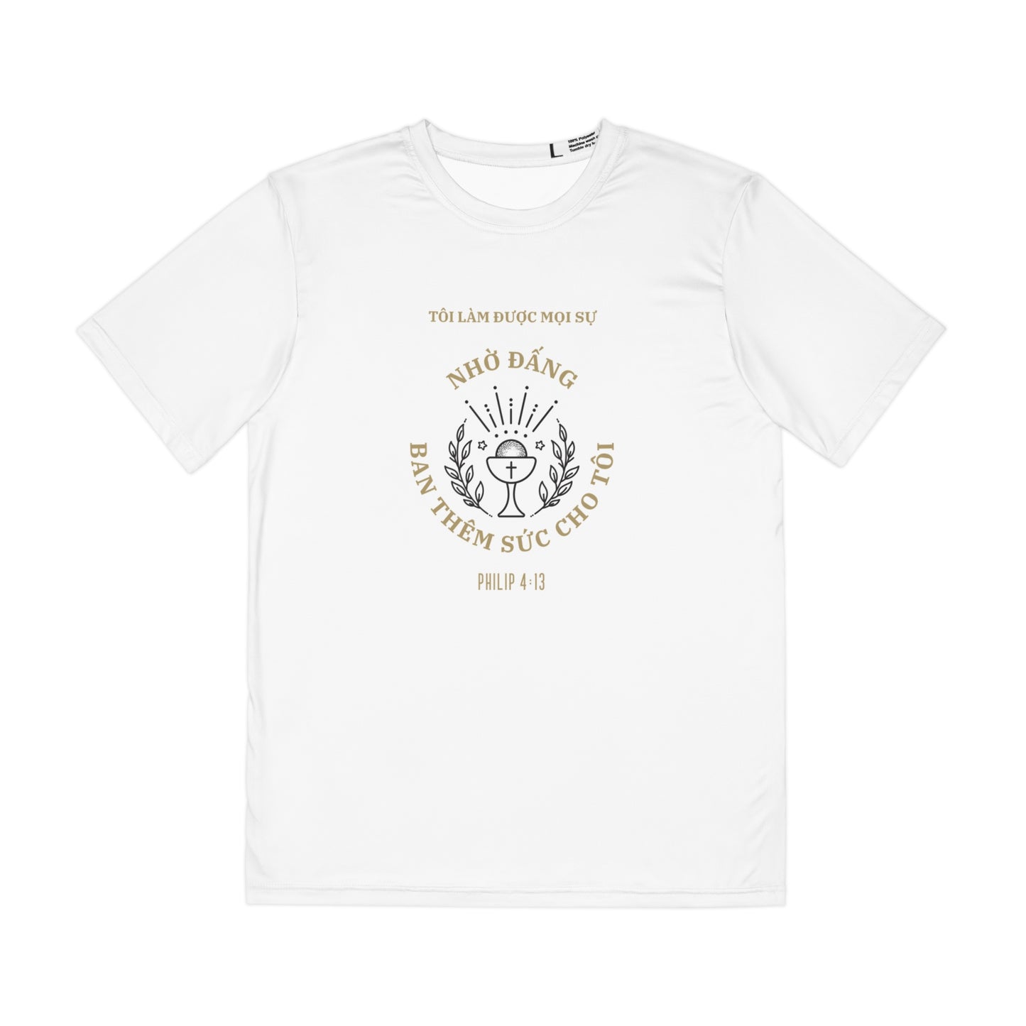 Men's Inspirational Polyester Tee - Faith-Focused Design