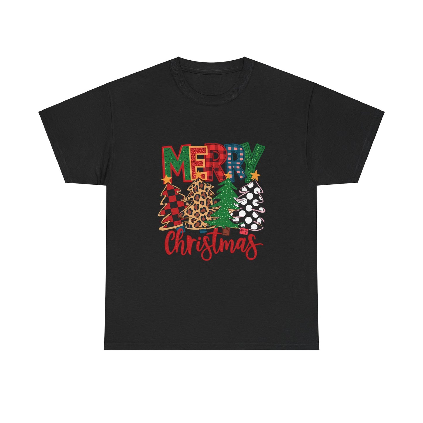 Merry Christmas Unisex Heavy Cotton Tee - Festive Holiday T-Shirt
