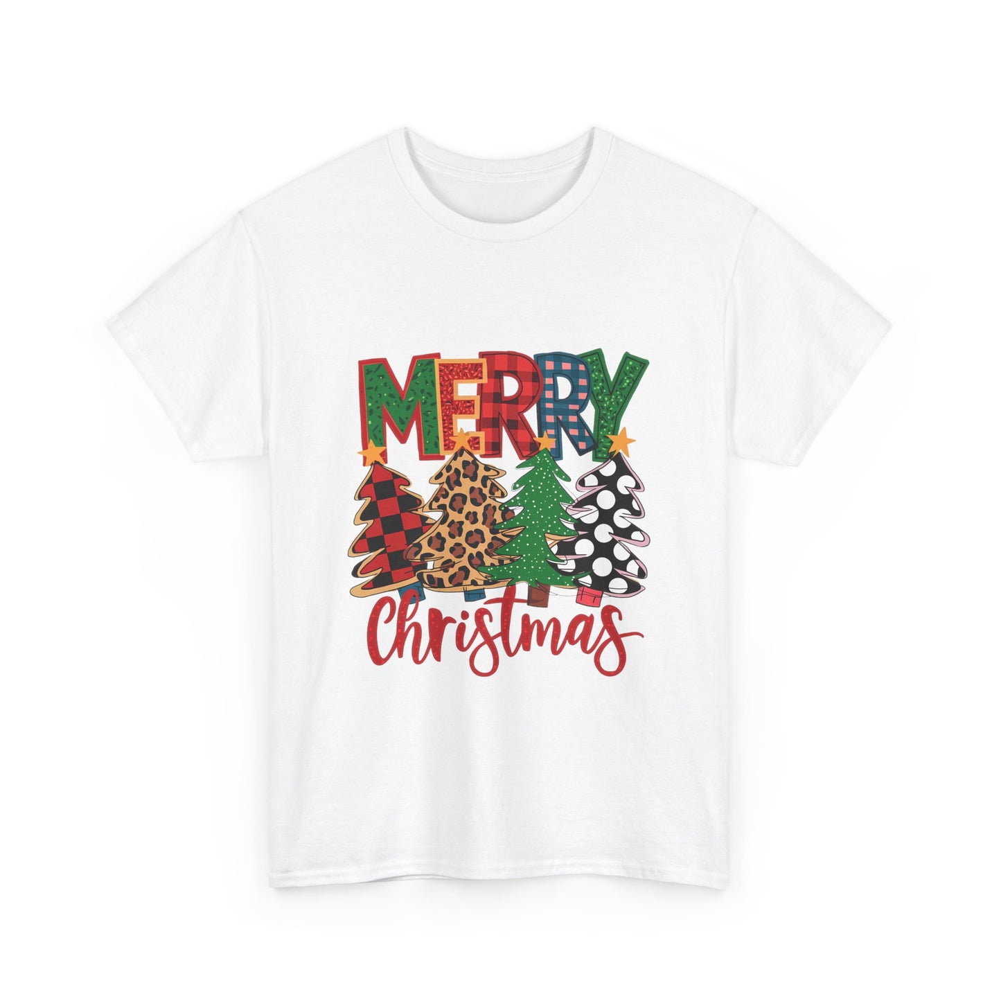 Merry Christmas Unisex Heavy Cotton Tee - Festive Holiday T-Shirt
