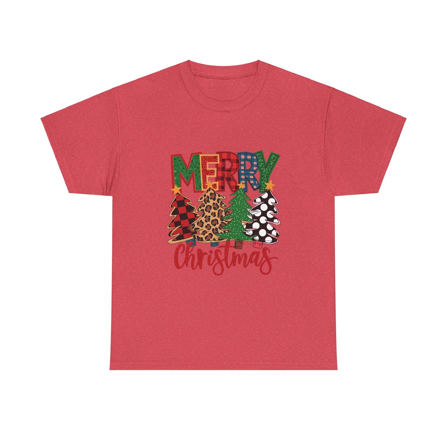 Merry Christmas Unisex Heavy Cotton Tee - Festive Holiday T-Shirt