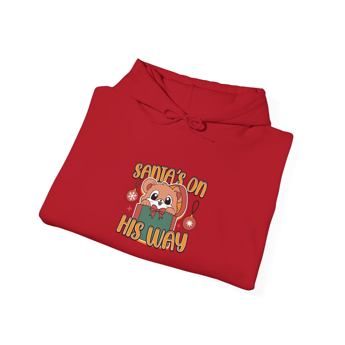 Cute Santa on His Way Unisex Hooded Sweatshirt