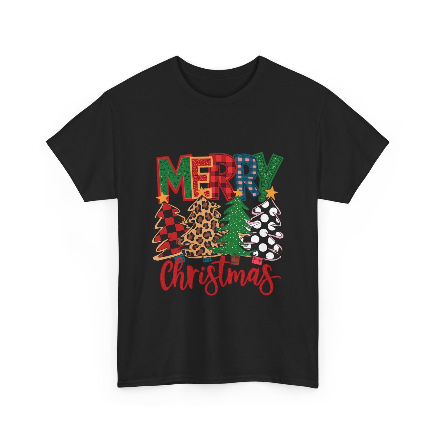 Merry Christmas Unisex Heavy Cotton Tee - Festive Holiday T-Shirt