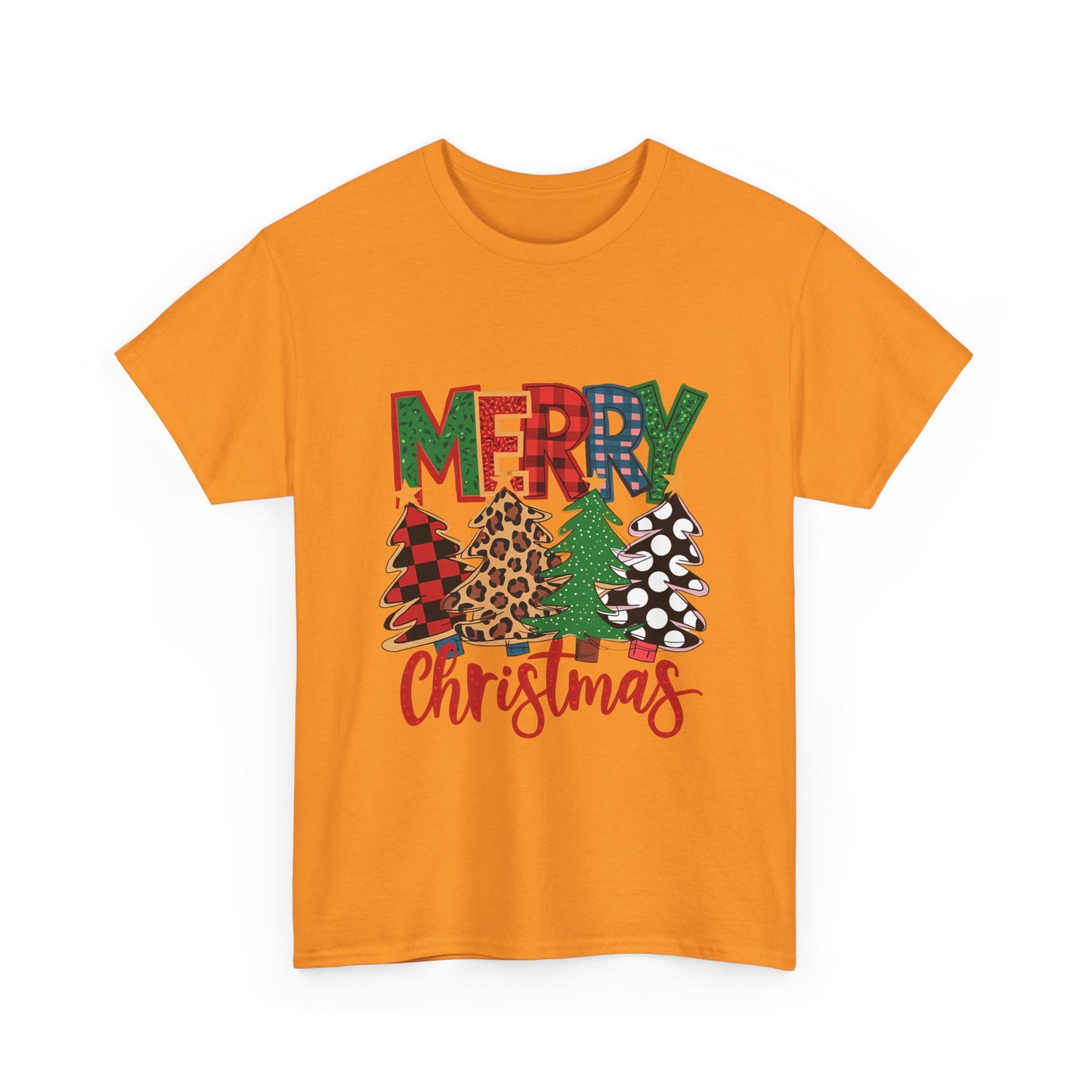 Merry Christmas Unisex Heavy Cotton Tee - Festive Holiday T-Shirt