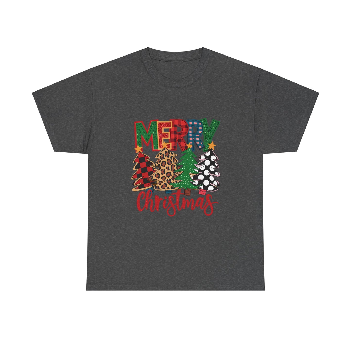 Merry Christmas Unisex Heavy Cotton Tee - Festive Holiday T-Shirt