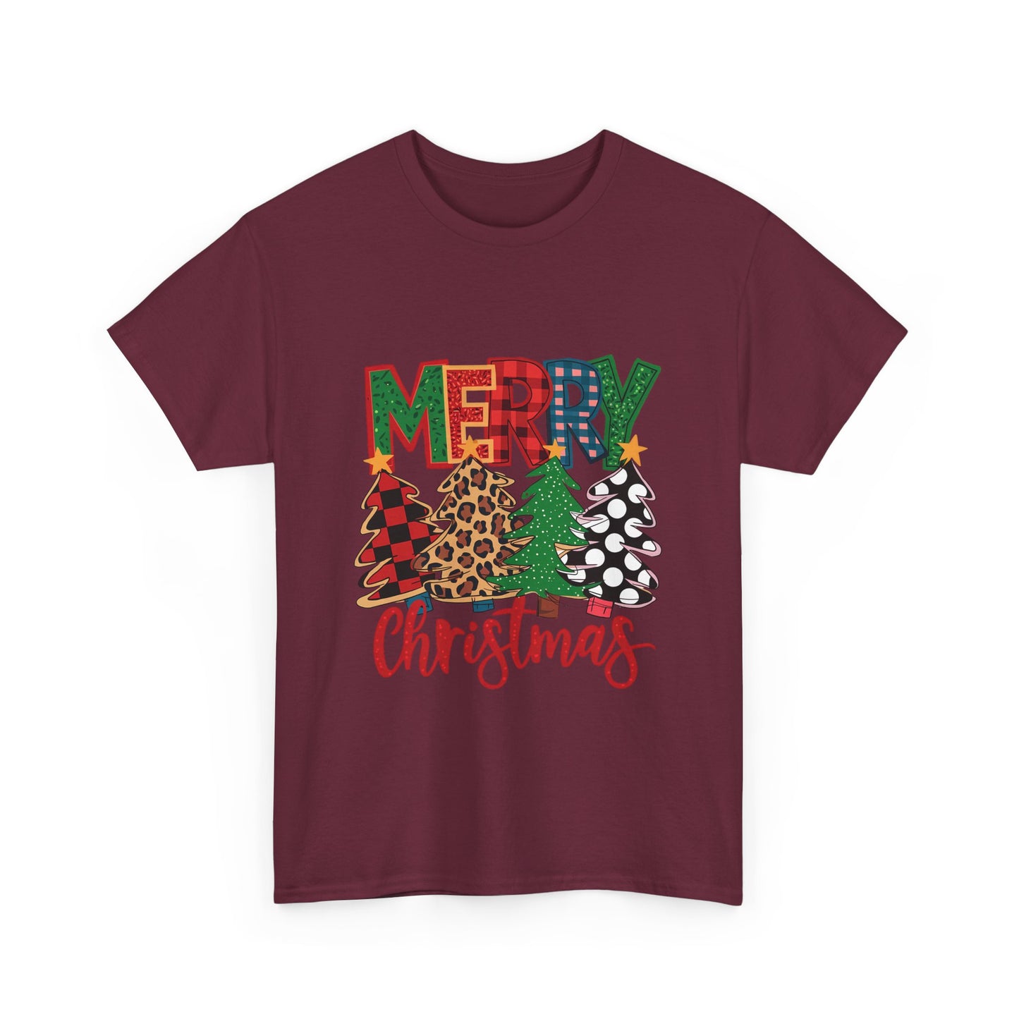 Merry Christmas Unisex Heavy Cotton Tee - Festive Holiday T-Shirt