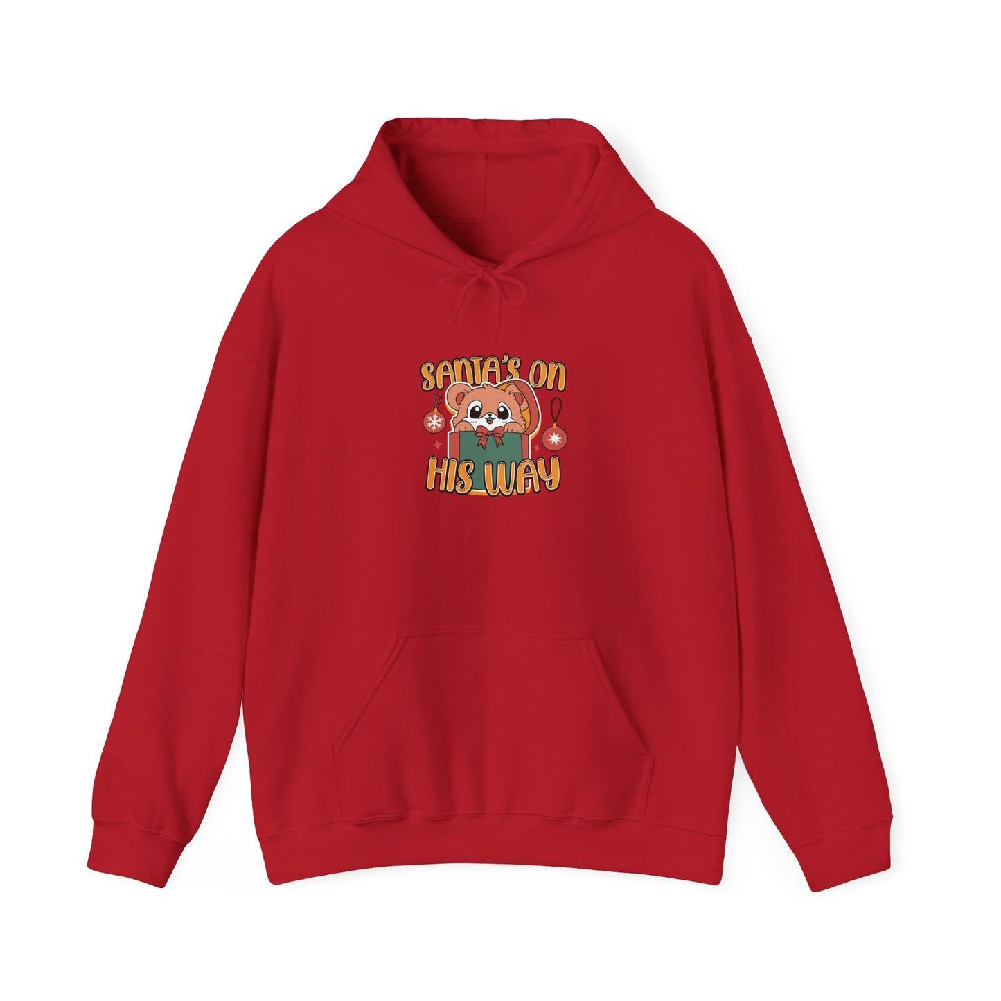 Cute Santa on His Way Unisex Hooded Sweatshirt