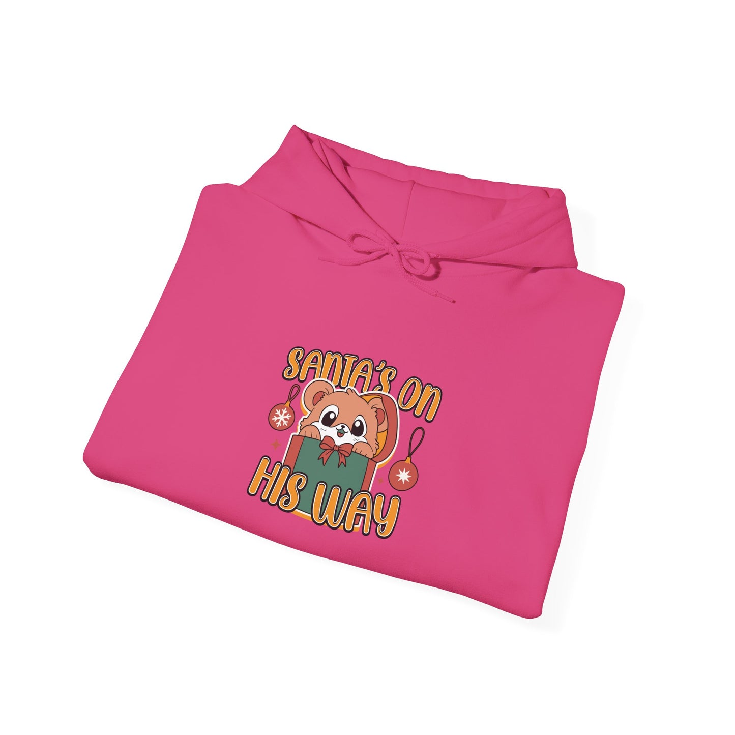 Cute Santa on His Way Unisex Hooded Sweatshirt
