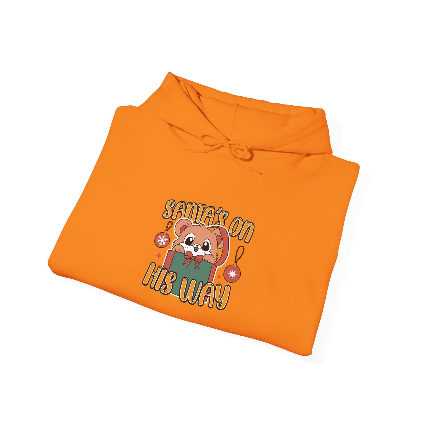 Cute Santa on His Way Unisex Hooded Sweatshirt