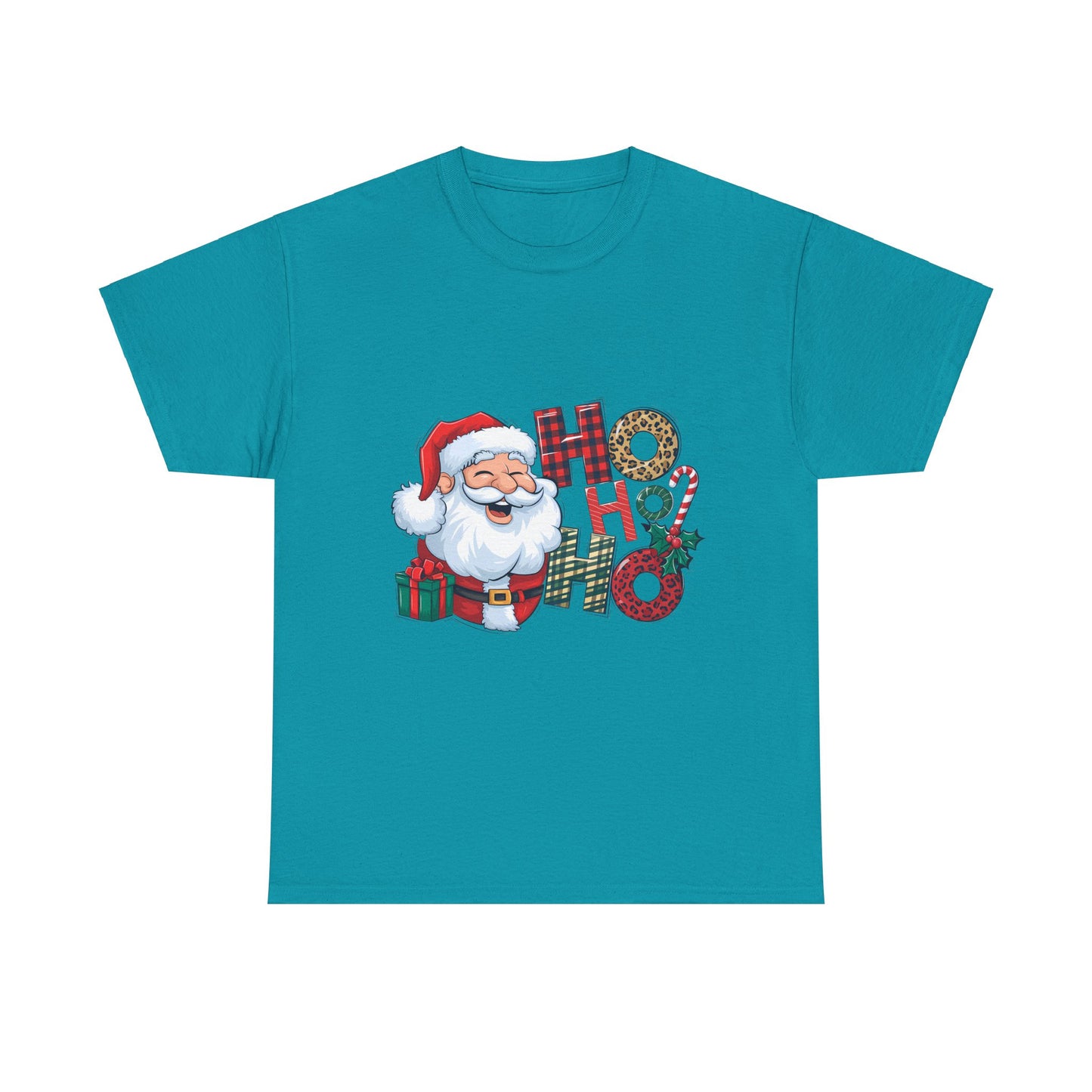 Festive Santa Unisex Heavy Cotton Tee - Ho Ho Ho Christmas T-Shirt