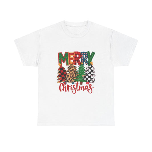 Merry Christmas Unisex Heavy Cotton Tee - Festive Holiday T-Shirt