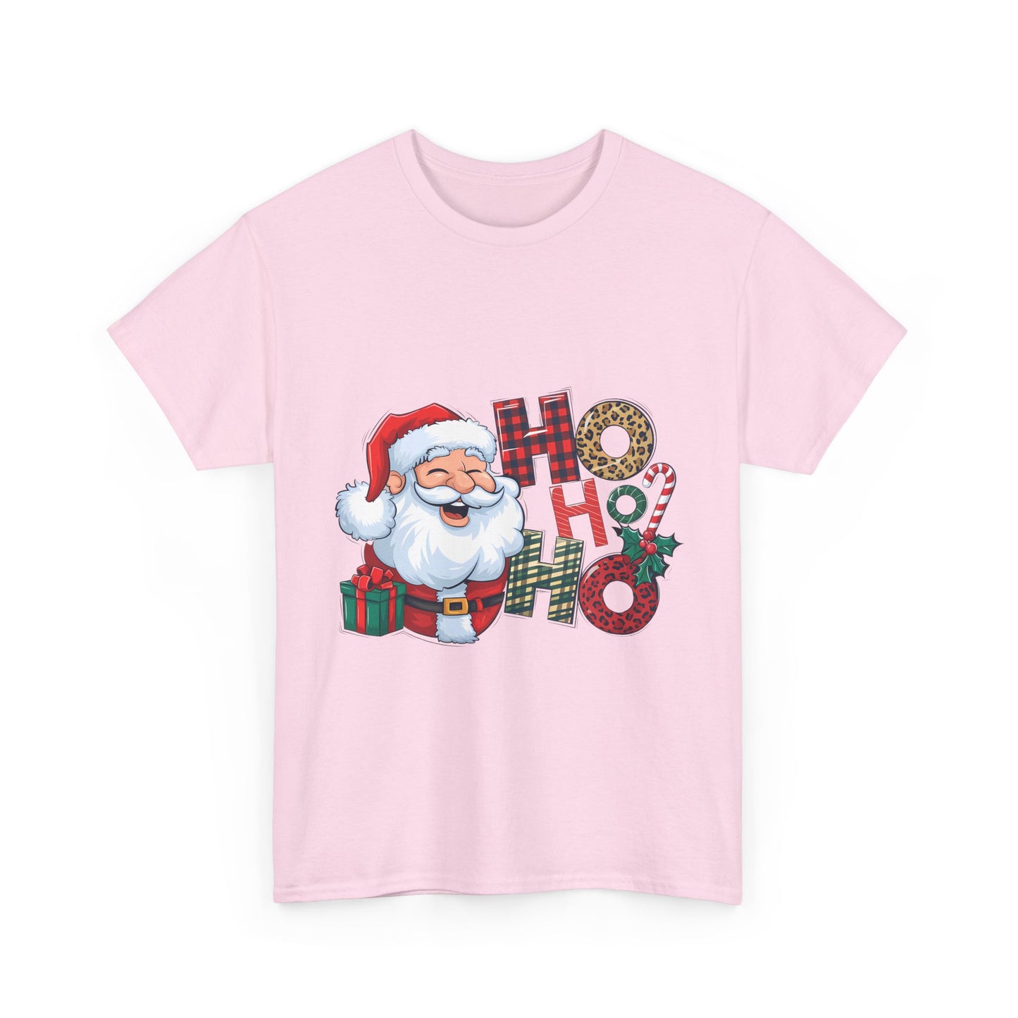 Festive Santa Unisex Heavy Cotton Tee - Ho Ho Ho Christmas T-Shirt