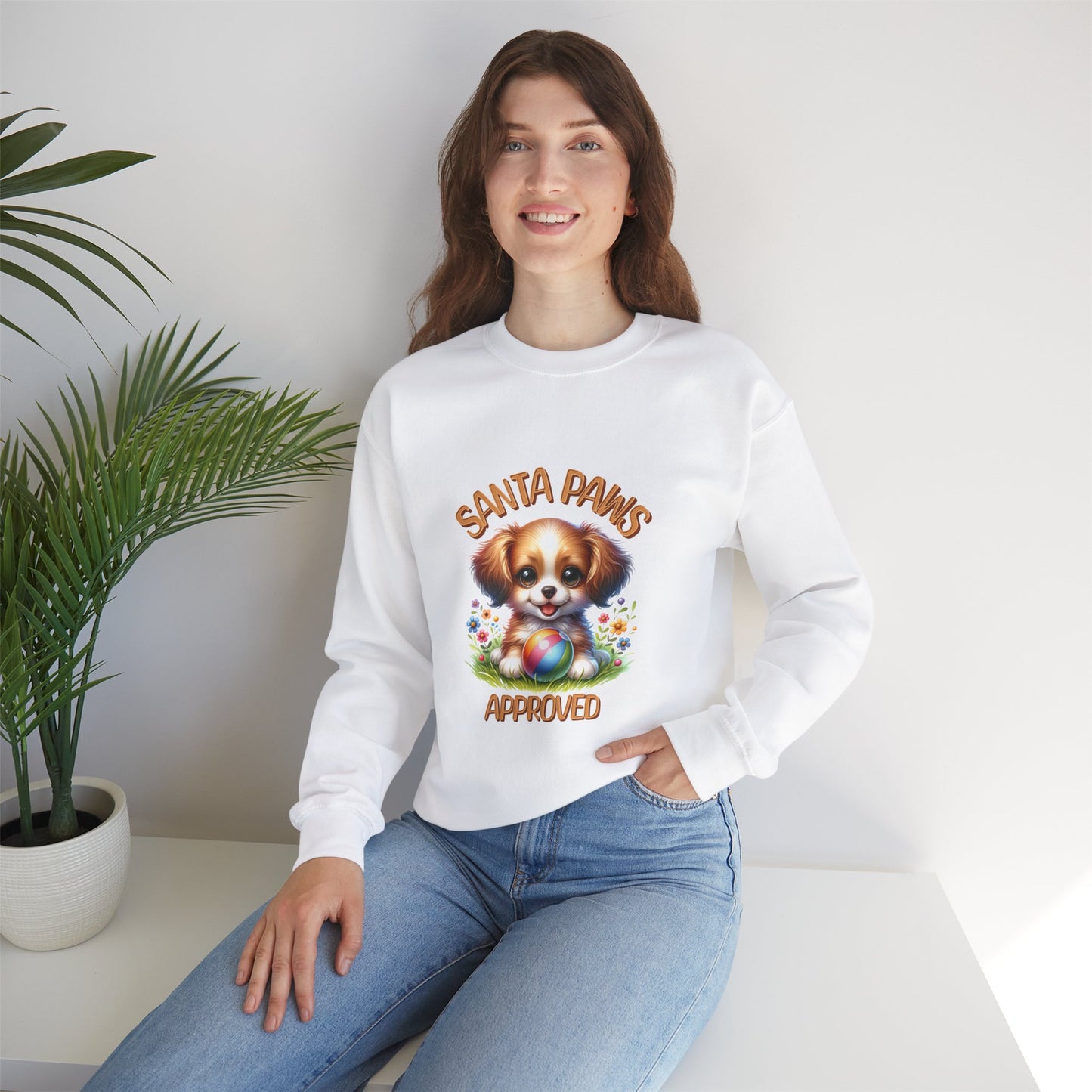 Santa Paws Approved Unisex Crewneck Sweatshirt - Cozy Holiday Wear for Dog Lovers